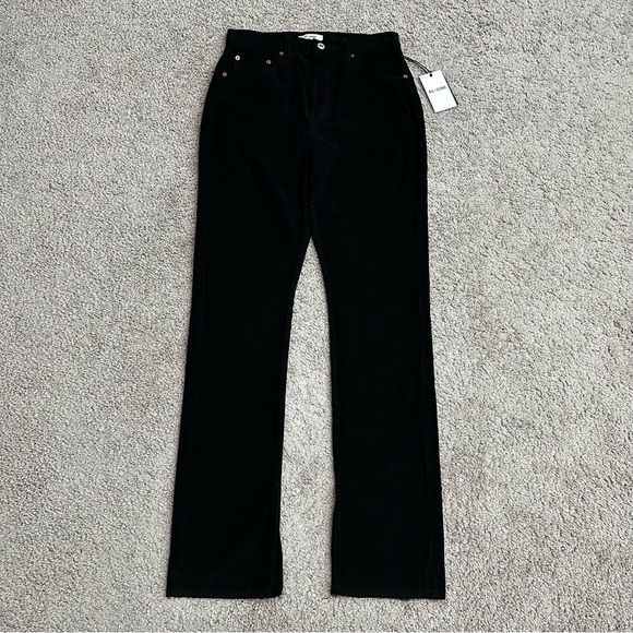 Re/Done Pants Jeans Womens Size 28 Black Corduroy 70s High Rise Skinny Boot - Picture 1 of 16